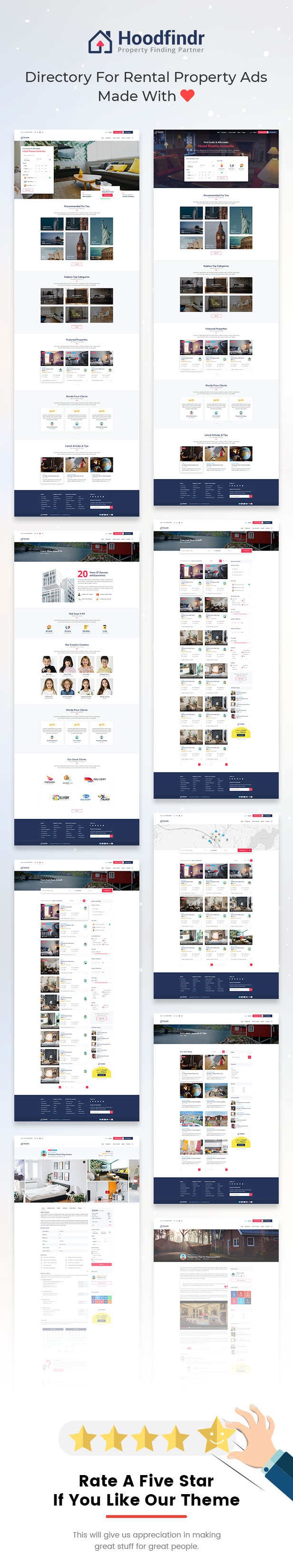 Hoodfindr - Property Booking PSD Template - 1