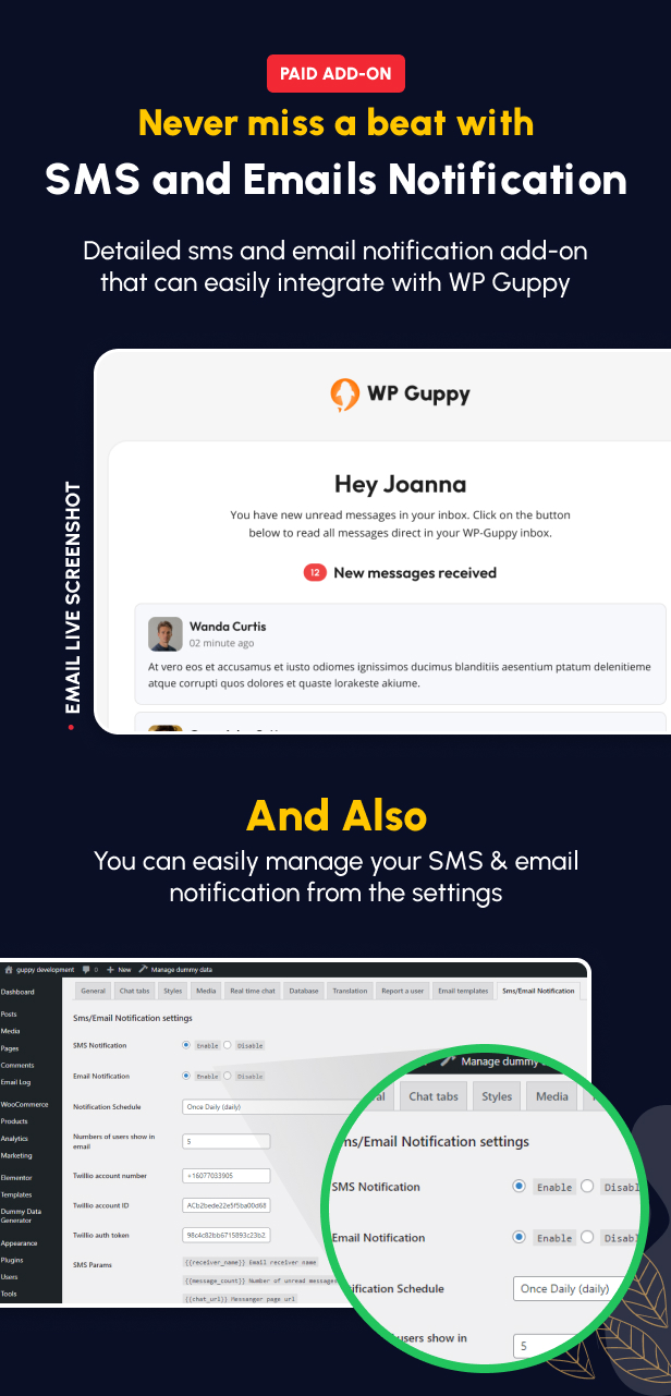 WP Guppy Pro - A live chat plugin for WordPress, WooCommerce and BuddyPress - 9